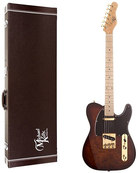 Michael Kelly Custom Collection '50s Burl Electric Guitar, Burl Burst, with Hard Case, Main