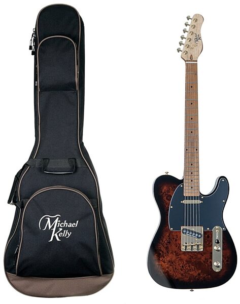 Michael Kelly Mod Shop '50s Burl Maple/Korina Body Electric Guitar, Burl Burst, with Gig Bag, Main