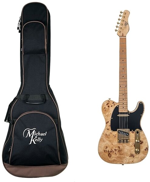 Michael Kelly Mod Shop '50s Poplar Burl/Korina Body Electric Guitar, Maple Fingerboard, Natural, with Gig Bag, Main