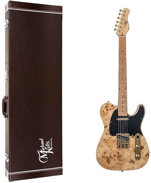 Michael Kelly Mod Shop '50s Poplar Burl/Korina Body Electric Guitar, Maple Fingerboard, Natural, with Hard Case, Main