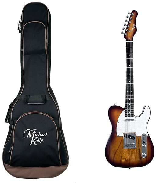 Michael Kelly '53 Open Pore Electric Guitar, Ebony Fingerboard, Tobacco Burst, with Gig Bag, Main