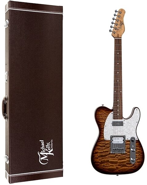 Michael Kelly Mod Shop '55 Electric Guitar, Seymour Duncan, Pau Ferro Fingerboard, Caramel Burst, with Hard Case, Main