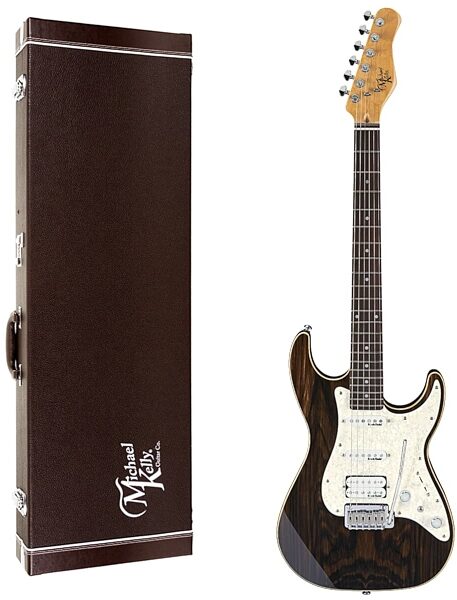 Michael Kelly Custom Collection '65 Electric Guitar, Pau Ferro Fingerboard, Striped Ebony, with Hard Case, Main