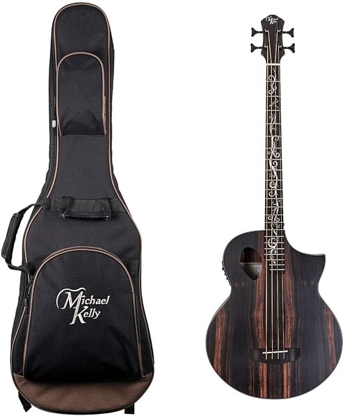 Michael Kelly Dragonfly 4 Port Acoustic-Electric Bass Guitar, Ovangkol Fingerboard, Java, with Gig Bag, Main
