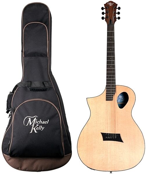 Michael Kelly Forte Port Acoustic-Electric Guitar, Left-Handed, Natural, with Gig Bag, Main