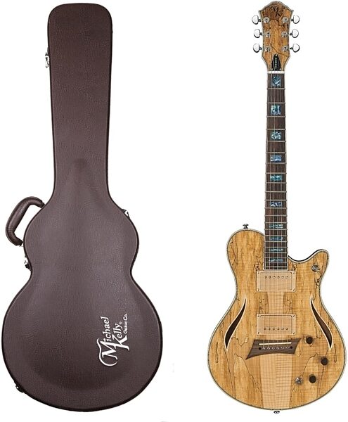 Michael Kelly Hybrid Special Electric Guitar, Pau Ferro Fingerboard, Spalted Maple, with Hard Case, Main
