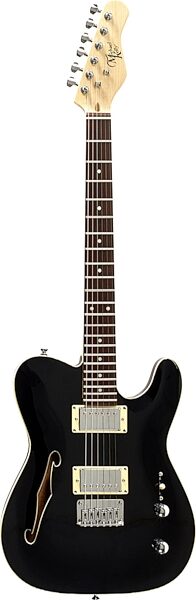Michael Kelly 58 Thinline Electric Guitar, Gloss Black, Action Position Back