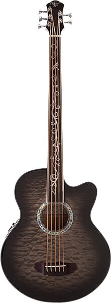 Michael Kelly Dragonfly 5 Acoustic-Electric Bass Guitar, 5-String, Pau Ferro Fretless Fingerboard, Java, Blemished, Action Position Back