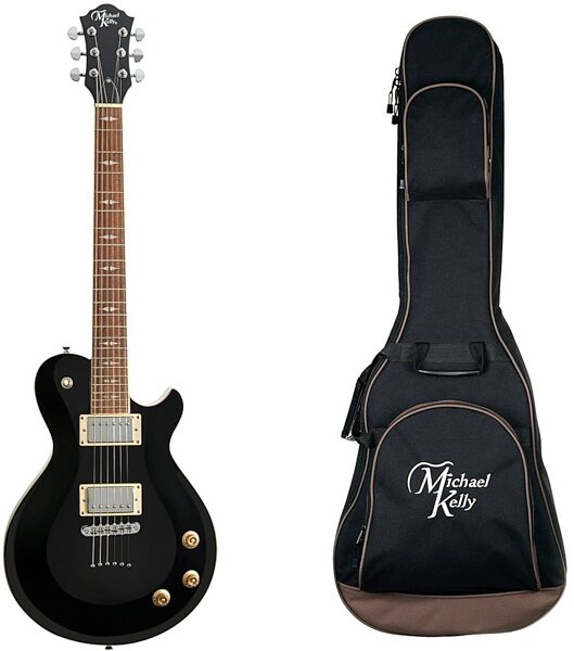 Michael Kelly Patriot Decree Standard Electric Guitar, Gloss Black, with Gig Bag, Main