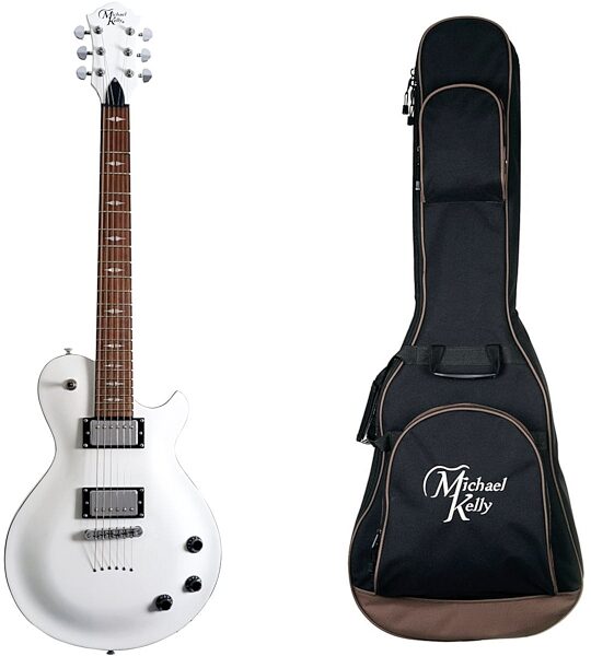 Michael Kelly Patriot Decree Standard Electric Guitar, Gloss White, with Gig Bag, Main