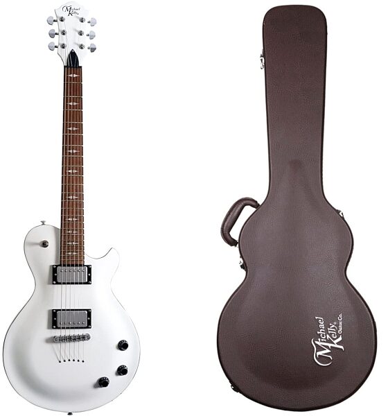 Michael Kelly Patriot Decree Standard Electric Guitar, Gloss White, with Hard Case, Main