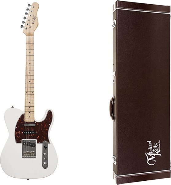 Michael Kelly Triple '50s Electric Guitar, Ebony Fingerboard, Gloss White, with Case, Main
