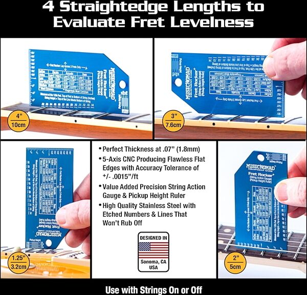 Music Nomad MN870 Precision Fret Evaluation Kit, New, Action Position Back