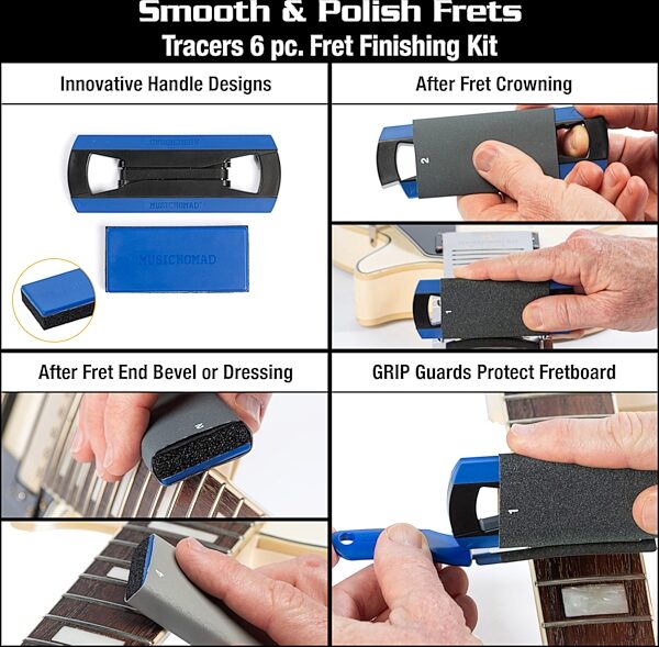 Music Nomad MN880 Premium Guitar Tech Fret Tool Set, New, Action Position Back