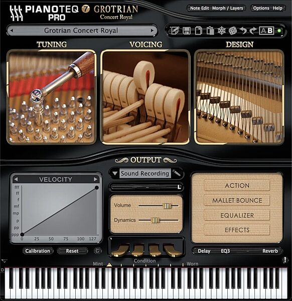 Modartt Grotrian Concert Royal Instrument Pack for Pianoteq Software, Digital Download, Action Position Back