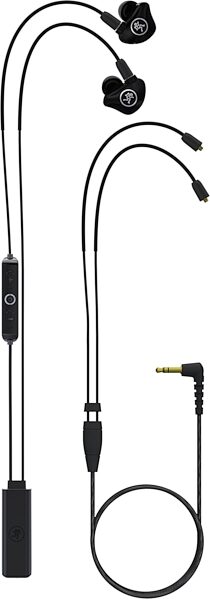 Mackie MP-220 BTA Bluetooth Dual Driver Pro In-Ear Monitor Headphones, New, Main with all components Front