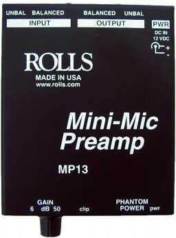 Rolls MP13 Mini-Mic Microphone Preamplifier, New, Main