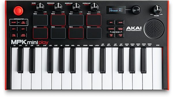 Akai MPK Mini Play MK3 MIDI Controller and Synthesizer Keyboard, New, Action Position Back