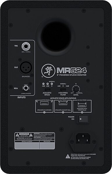 Mackie MR524 Powered Studio Monitor, New, Rear