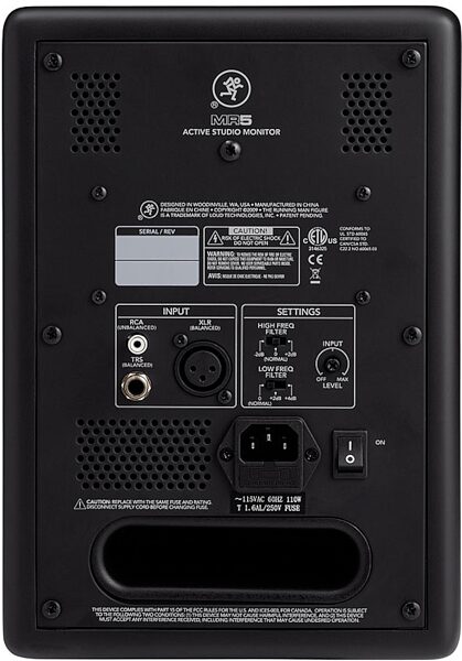 Mackie MR5 Reference Monitor, Rear