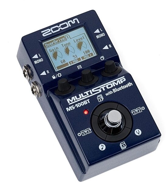 Zoom MS-100BT MultiStomp Guitar Pedal with Bluetooth, Angle