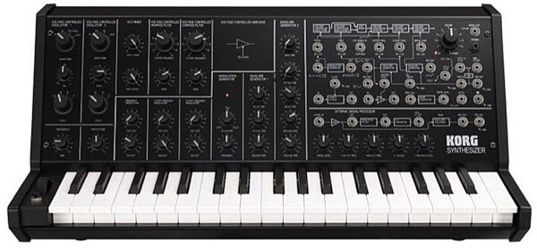 Korg MS-20 Mini Analog Monophonic Synthesizer Keyboard, 37-Key, Black, Front