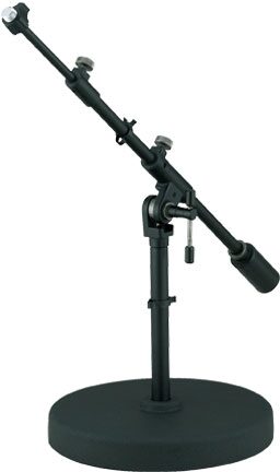 Iron Works Studio MS756RELBK Round-Base Extra-Low-Profile Telescoping Boom Microphone Stand, New, Main