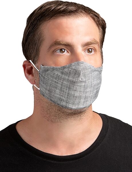 Levy's Reusable and Washable Face Mask (No Filter Pocket), Charcoal, Action Position Front