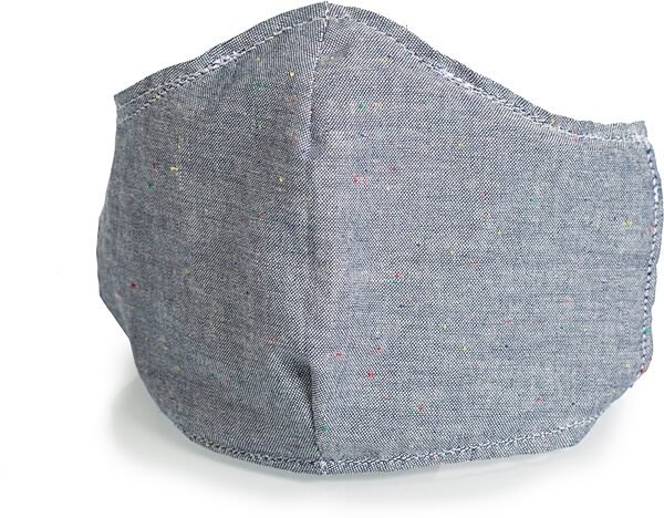 Levy's Reusable and Washable Face Mask (No Filter Pocket), Denim, Action Position Front