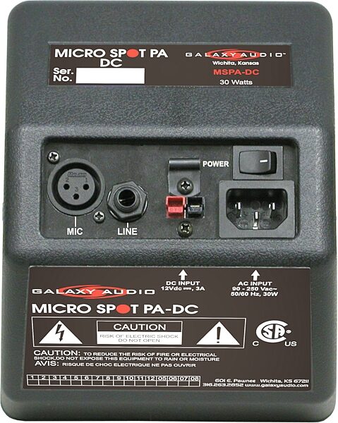 Galaxy Audio Micro Spot PW Powered Personal Monitor, Rear