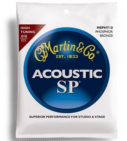 Martin MSPHT10 92/8 Phosphor Bronze High Tune Acoustic Guitar Strings, Main