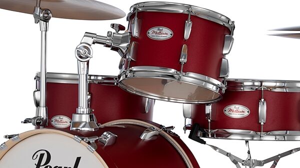 Pearl Midtown Series 4-Piece Drum Kit, Matte Red, Action Position Back
