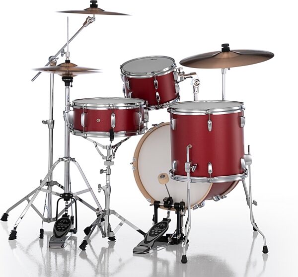 Pearl Midtown Series 4-Piece Drum Kit, Matte Red, Action Position Back
