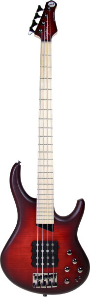 MTD Kingston Super 4-String Electric Bass, Dr. Browns Burst, Action Position Back