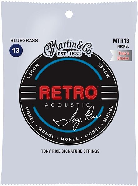 Martin Retro Monel Tony Rice's Choice Acoustic Guitar Strings, 13-56, MTR13, Main