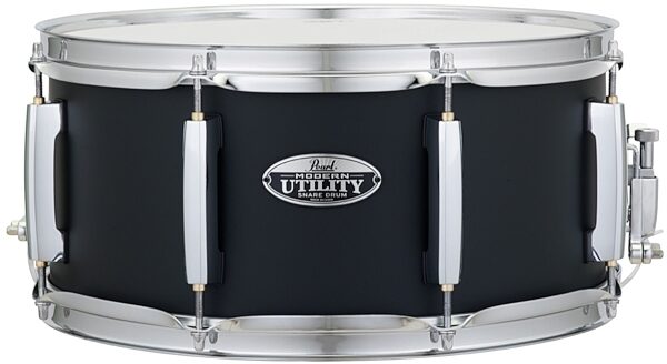 Pearl Modern Utility Maple Snare Drum, Satin Black, 14x6.5 inch, Black