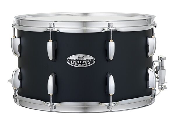 Pearl Modern Utility Maple Snare Drum, Satin Black, 14x8 Inch, Black