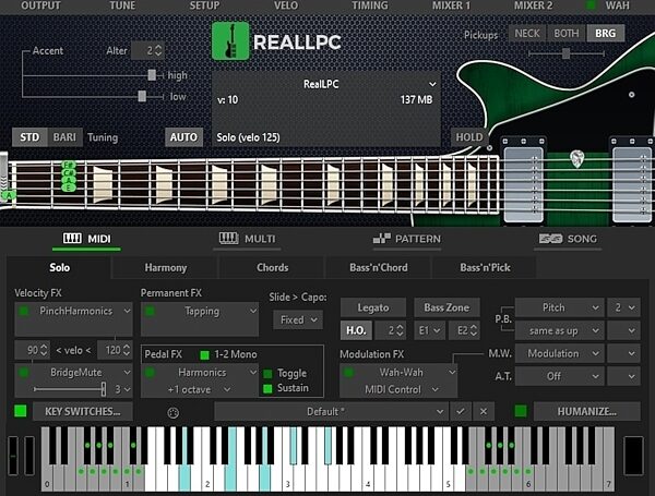 Musiclab RealLPC Guitar Plug-in Software, Digital Download, Screenshot Front