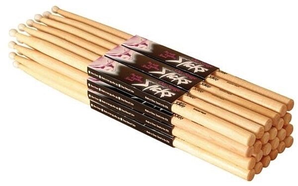 On-Stage Maple Drumsticks, 5B, Wood Tip, 12 Pairs, Main