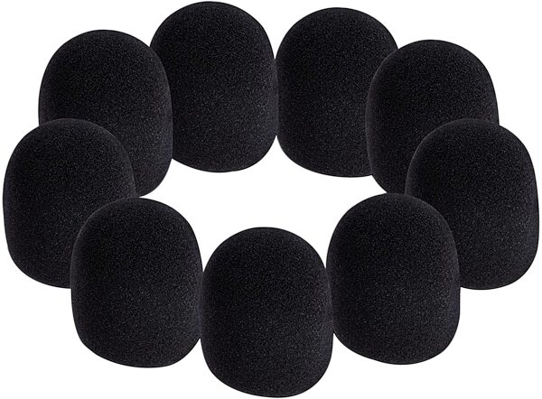 On-Stage Foam Ball-Type Microphone Windscreen, Black, 9-Pack, 9-Pack
