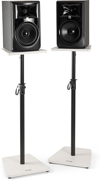 On-Stage SMS7500 Studio Monitor Stands, White, Action Position Back