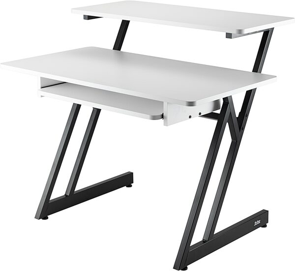 On-Stage WS7500 Wood Workstation, White, Action Position Back