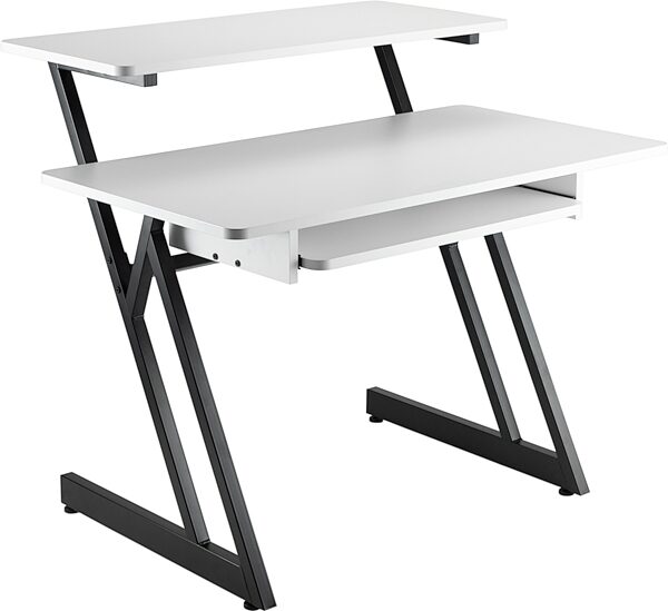 On-Stage WS7500 Wood Workstation, White, Action Position Back