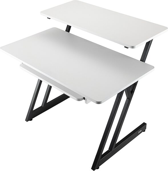 On-Stage WS7500 Wood Workstation, White, Action Position Back