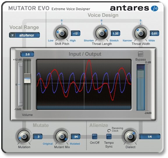 Antares Auto-Tune Vocal Studio Pitch Correcting Software (Mac and Windows), Screenshot - AVOX Evo (Mutator Evo)