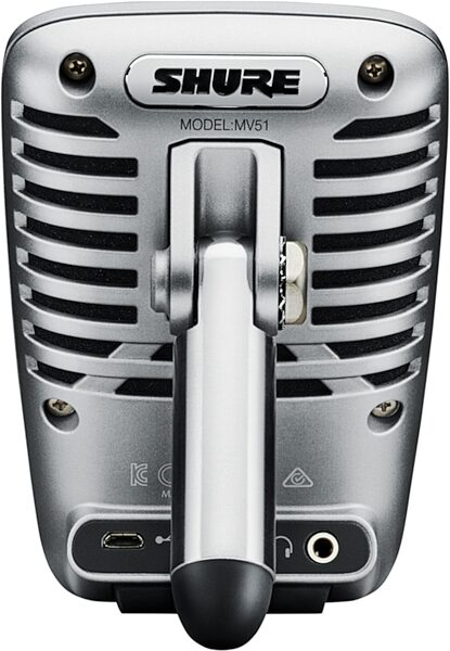 Shure MOTIV MV51 Professional Home Studio Microphone (with USB-A, USB-C and Lightning Cables), MV51-DIG, Warehouse Resealed, Rear