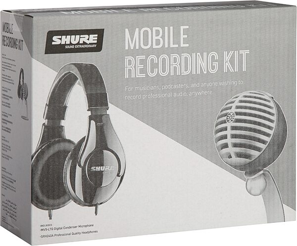 Shure Mobile Recording Kit with MOTIV MV5 Mic/SRH240A Headphones, Blemished, Action Position Back