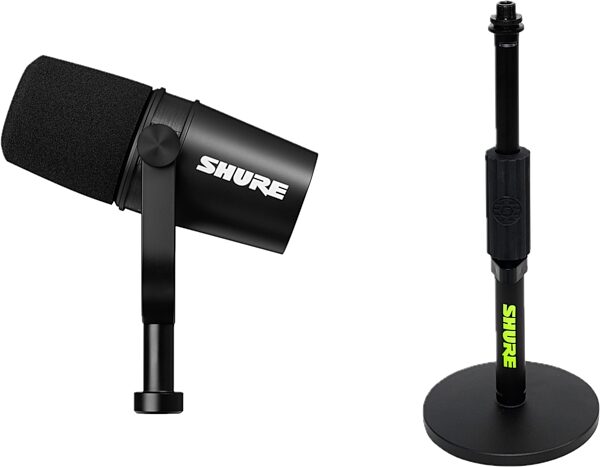 Shure MV7X Cardioid Dynamic Podcast Microphone with XLR Output, Bundle with Desktop Stand, Main