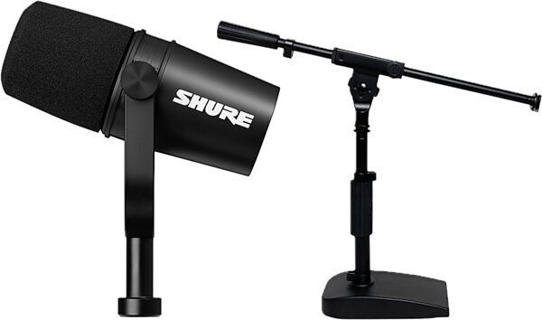 Shure MV7X Cardioid Dynamic Podcast Microphone with XLR Output, Bundle with Desk Boom Stand, Main