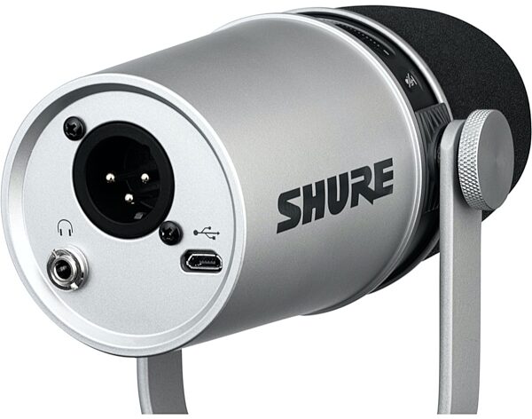Shure MOTIV MV7 Dynamic Cardioid USB and XLR Podcast Microphone, Silver, MV7-S, Alt